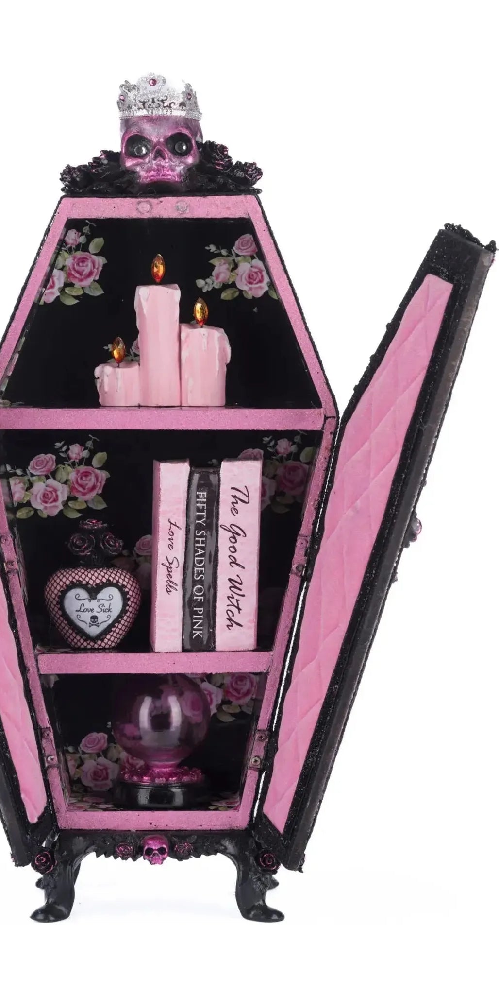 Pink Passion Coffin Cabinet Menagerie - Michelle's aDOORable Creations - Halloween Decor