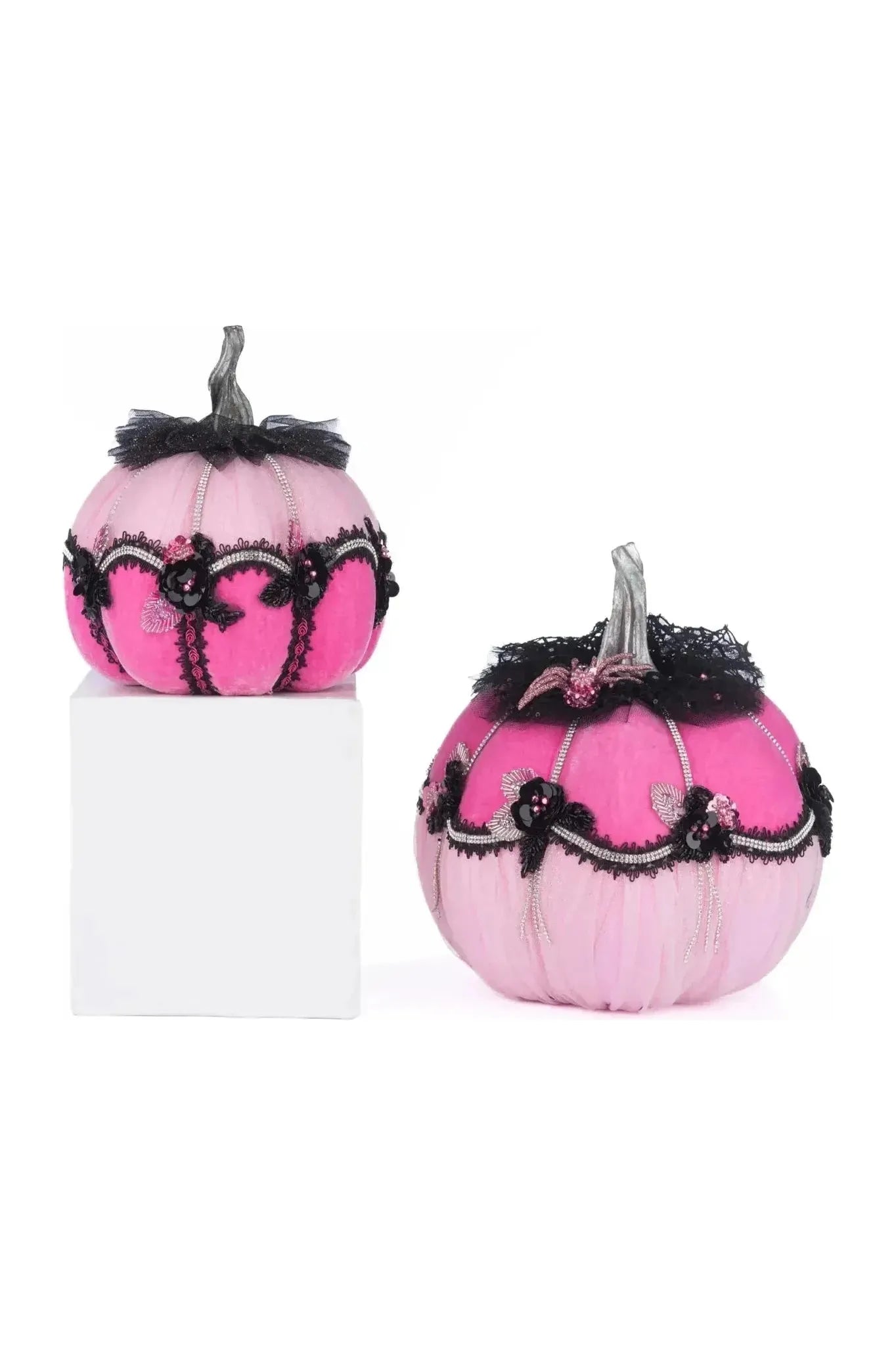 Shop For Pink Passion Floral Pumpkins (Set of 2) at Michelle's aDOORable Creations