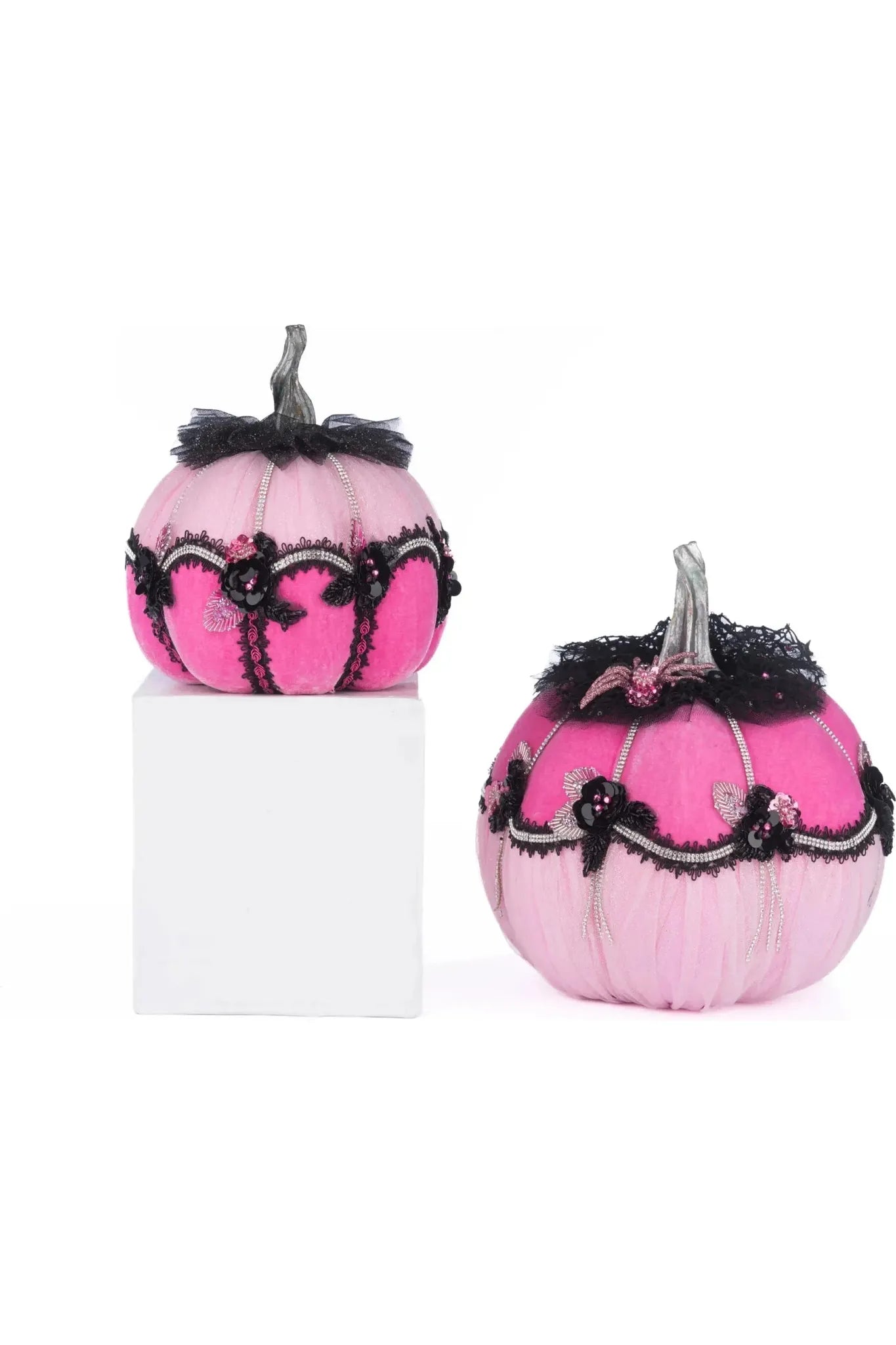 Shop For Pink Passion Floral Pumpkins (Set of 2) 28-428151
