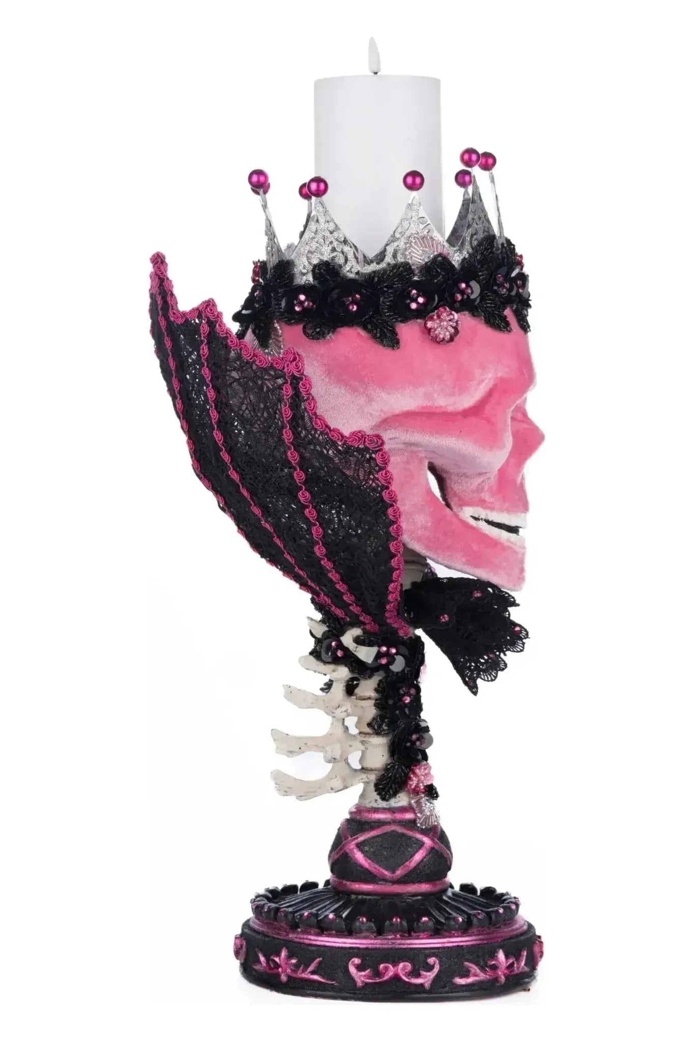 Shop For Pink Passion Skull Pillar Candle Holder at Michelle's aDOORable Creations