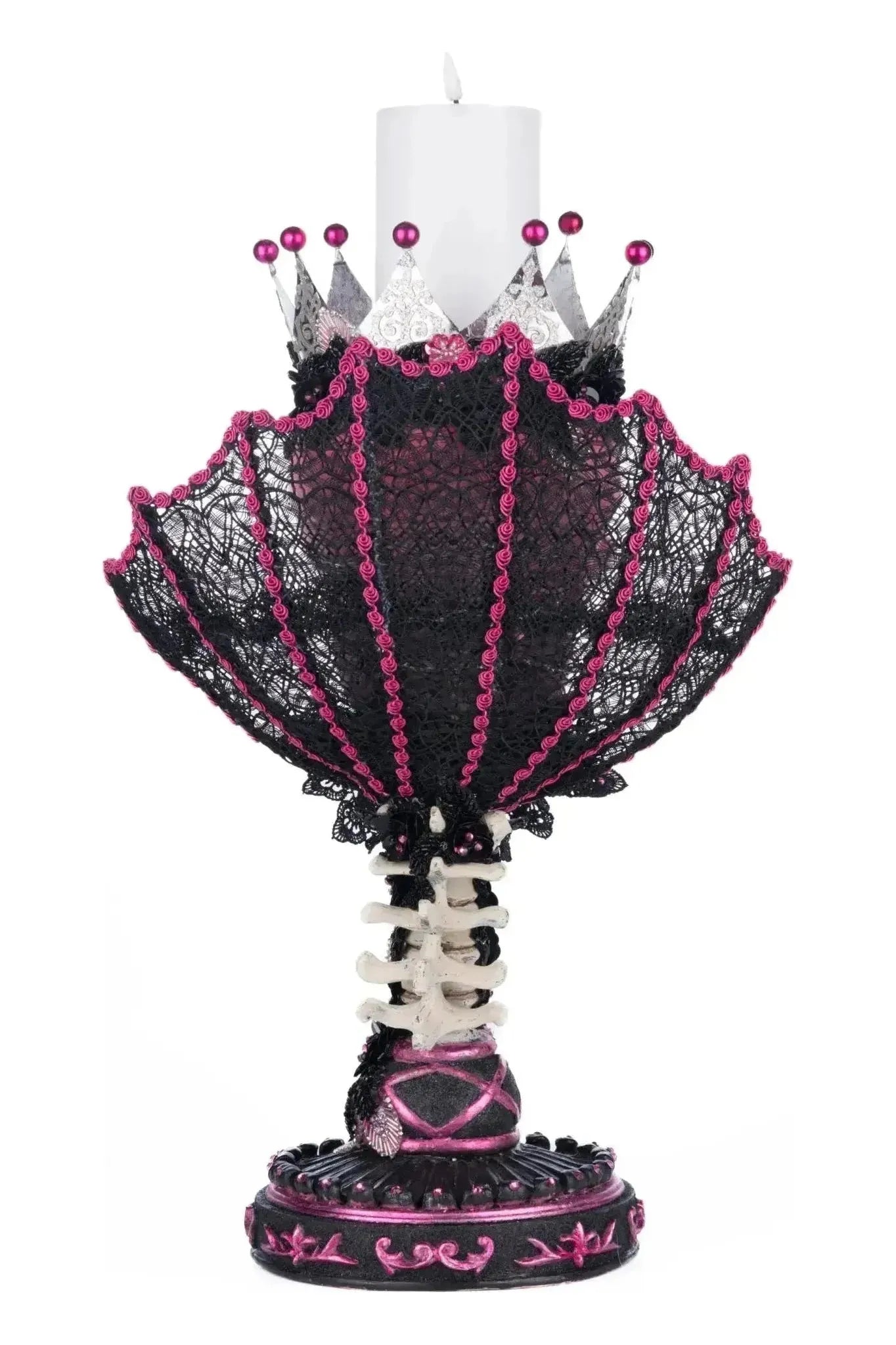 Shop For Pink Passion Skull Pillar Candle Holder at Michelle's aDOORable Creations