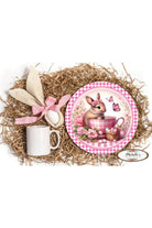 Shop For Pink Plaid Check Easter Spring Bunny Teacup Sign