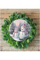 Shop For Pink Snowman Couple Sign - Wreath Enhancement