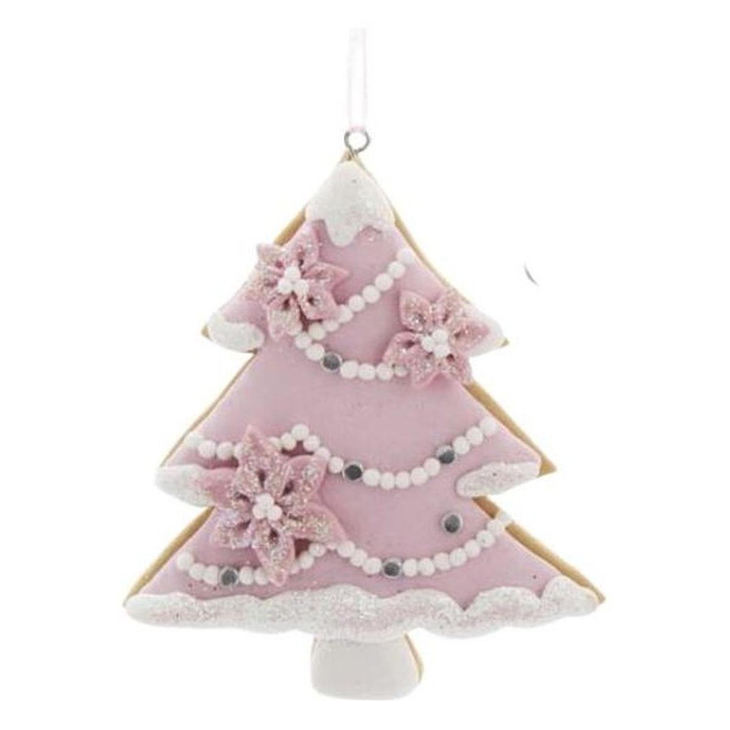 Pink White Holiday Ornaments