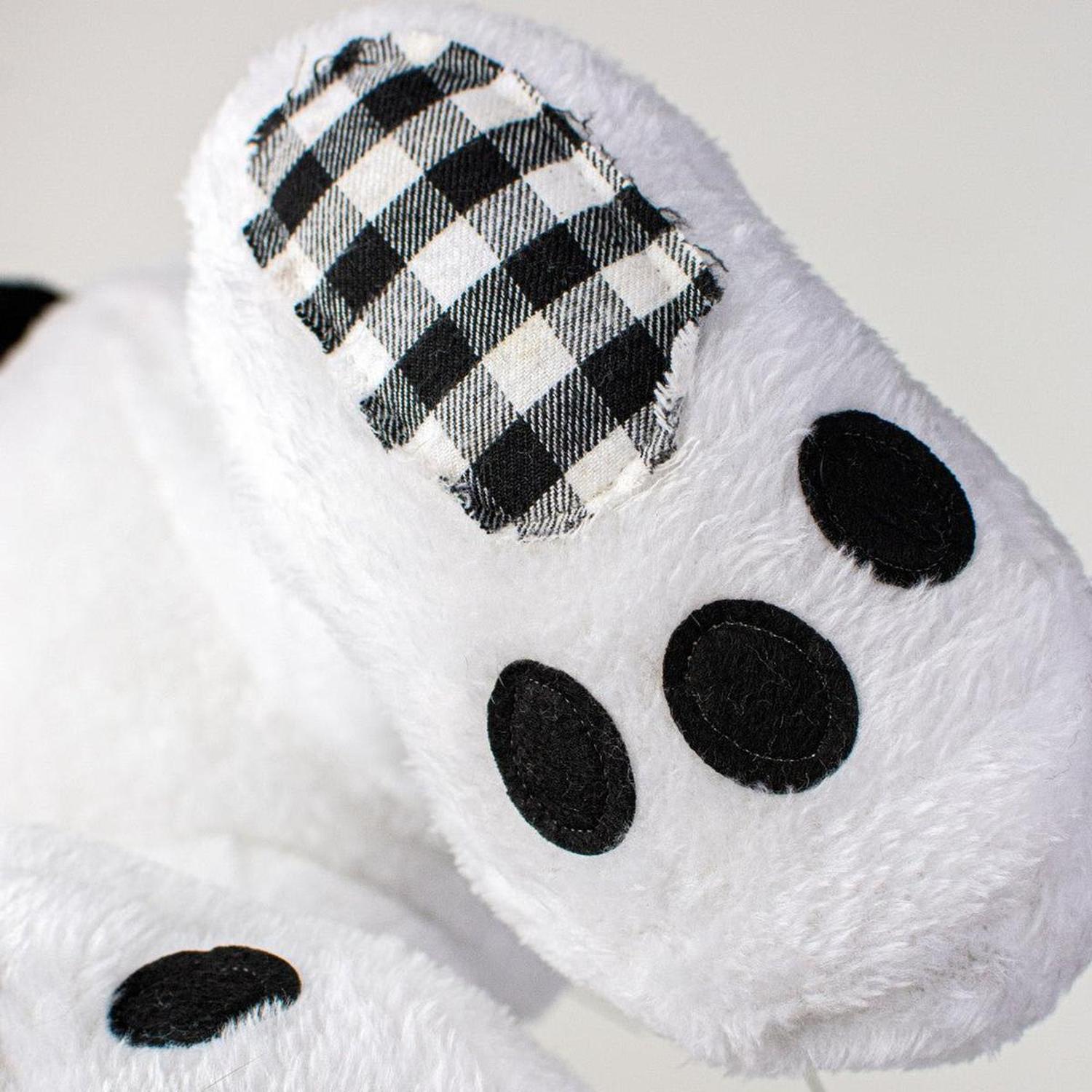 Plush Bunny Wreath Accent: Black & White