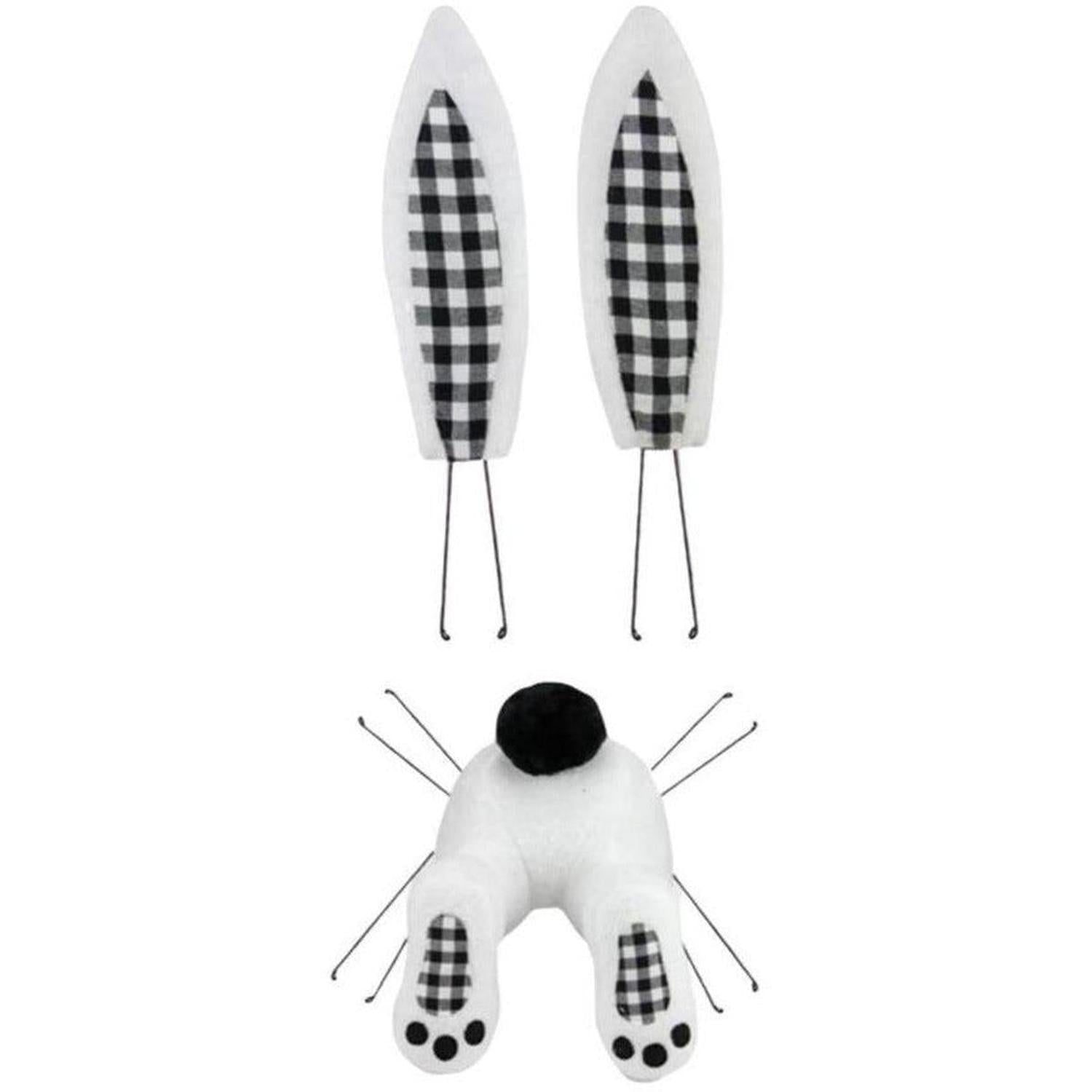 Shop For Plush Bunny Wreath Accent: Black & White at Michelle's aDOORable Creations