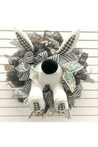 Plush Bunny Wreath Accent: Black & White - Michelle's aDOORable Creations - Wreath Enhancement