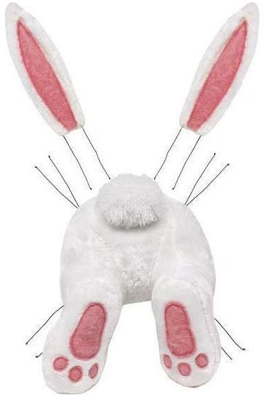 Plush Bunny Wreath Accent: White & Pink - Michelle's aDOORable Creations - Wreath Enhancement