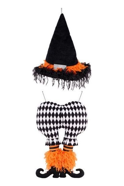 Plush Harlequin Witch Decor Kit - Michelle's aDOORable Creations - Halloween Decor