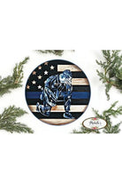 Shop For Police Officer Thin Blue Line Round Sign - Wreath Enhancement