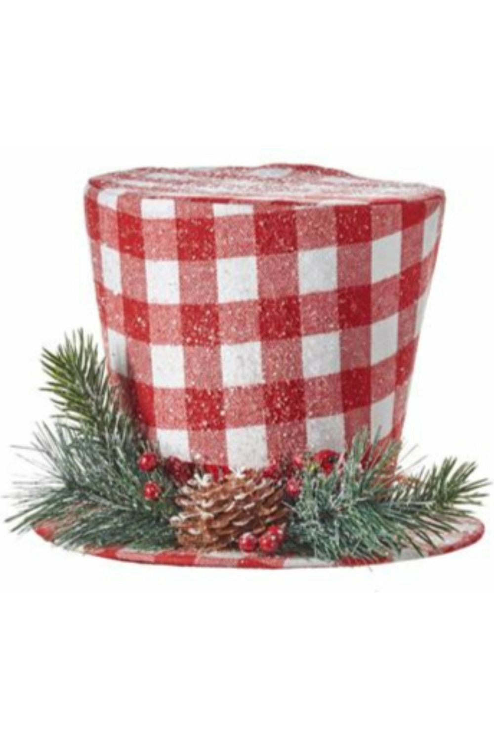 RAZ Imports Red and White Buffalo Plaid Top Hat - Michelle's aDOORable Creations - Christmas Tree Topper