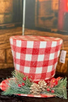 RAZ Imports Red and White Buffalo Plaid Top Hat - Michelle's aDOORable Creations - Christmas Tree Topper