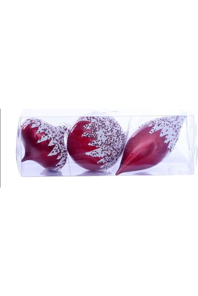 Shop For Red Beaded Christmas Ornament (Set of 3) MC190703
