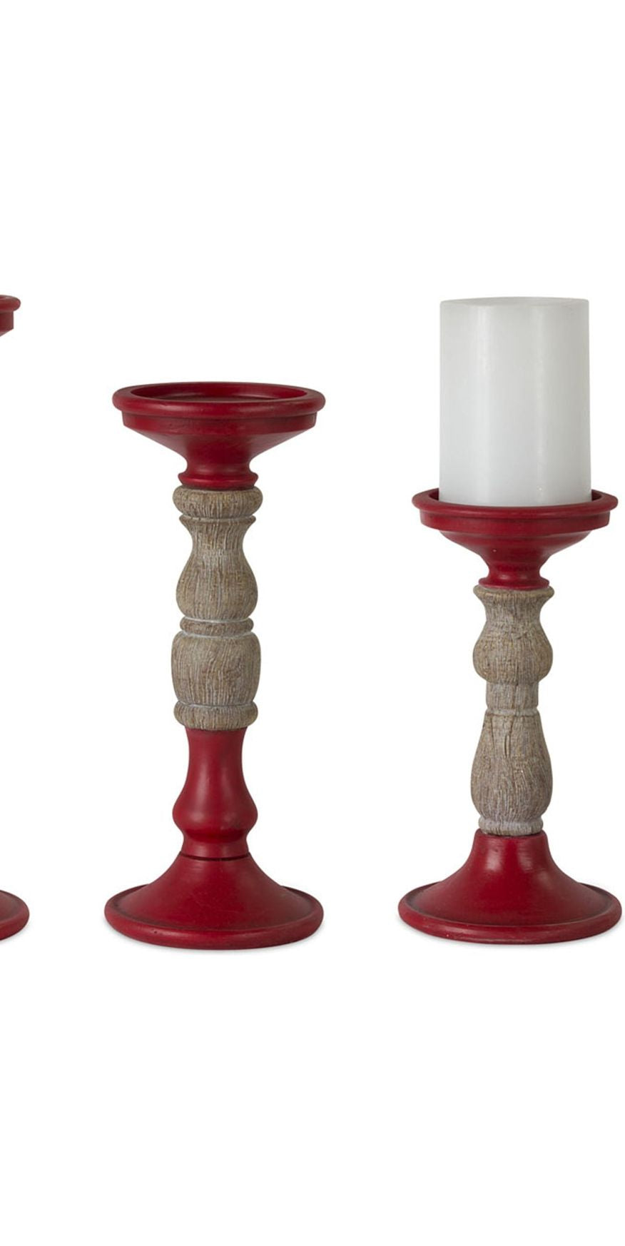 Red Resin Candle Holder (Set of 3) - Michelle's aDOORable Creations - Seasonal & Holiday Decorations