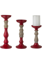 Shop For Red Resin Candle Holder (Set of 3) 80858DS