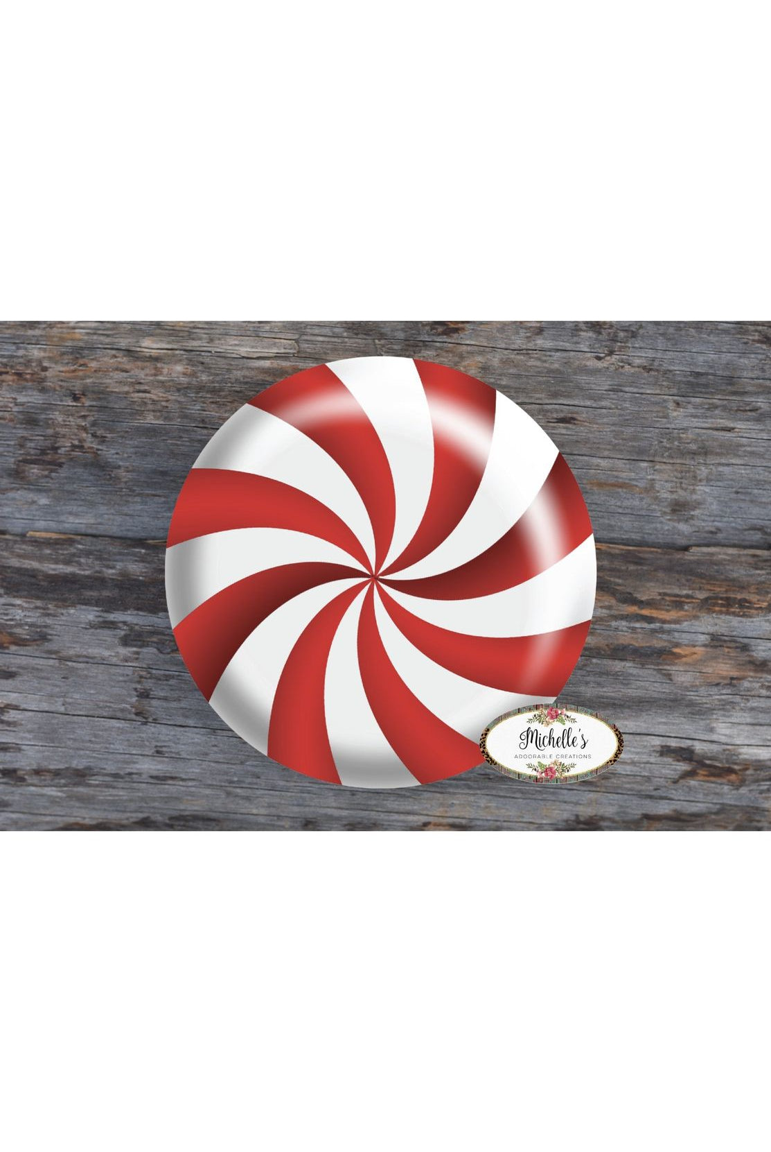 Shop For Red White Peppermint Candy Round Sign - Wreath Enhancement