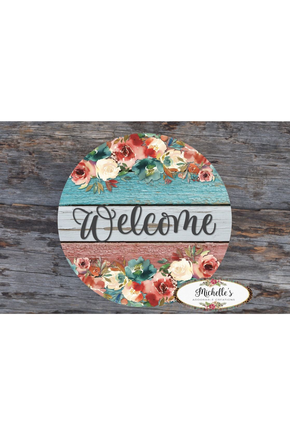 Shop For Rustic Welcome Wood Roses Sign - Wreath Enhancement