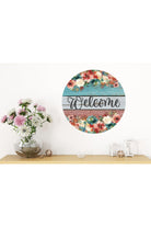 Shop For Rustic Welcome Wood Roses Sign - Wreath Enhancement