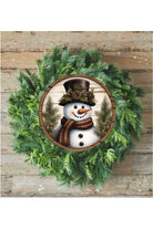 Rustic Wood Snowman Sign - Wreath Enhancement - Michelle's aDOORable Creations - Wooden/Metal Signs