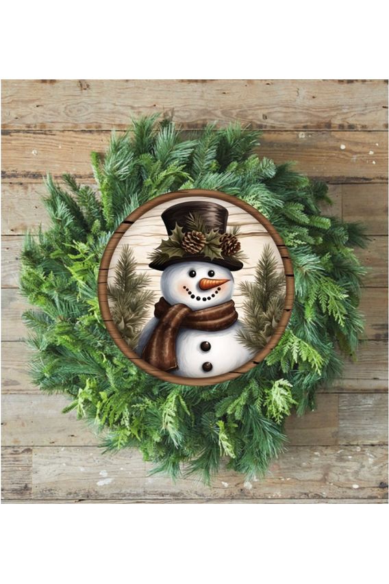 Rustic Wood Snowman Sign - Wreath Enhancement - Michelle's aDOORable Creations - Wooden/Metal Signs