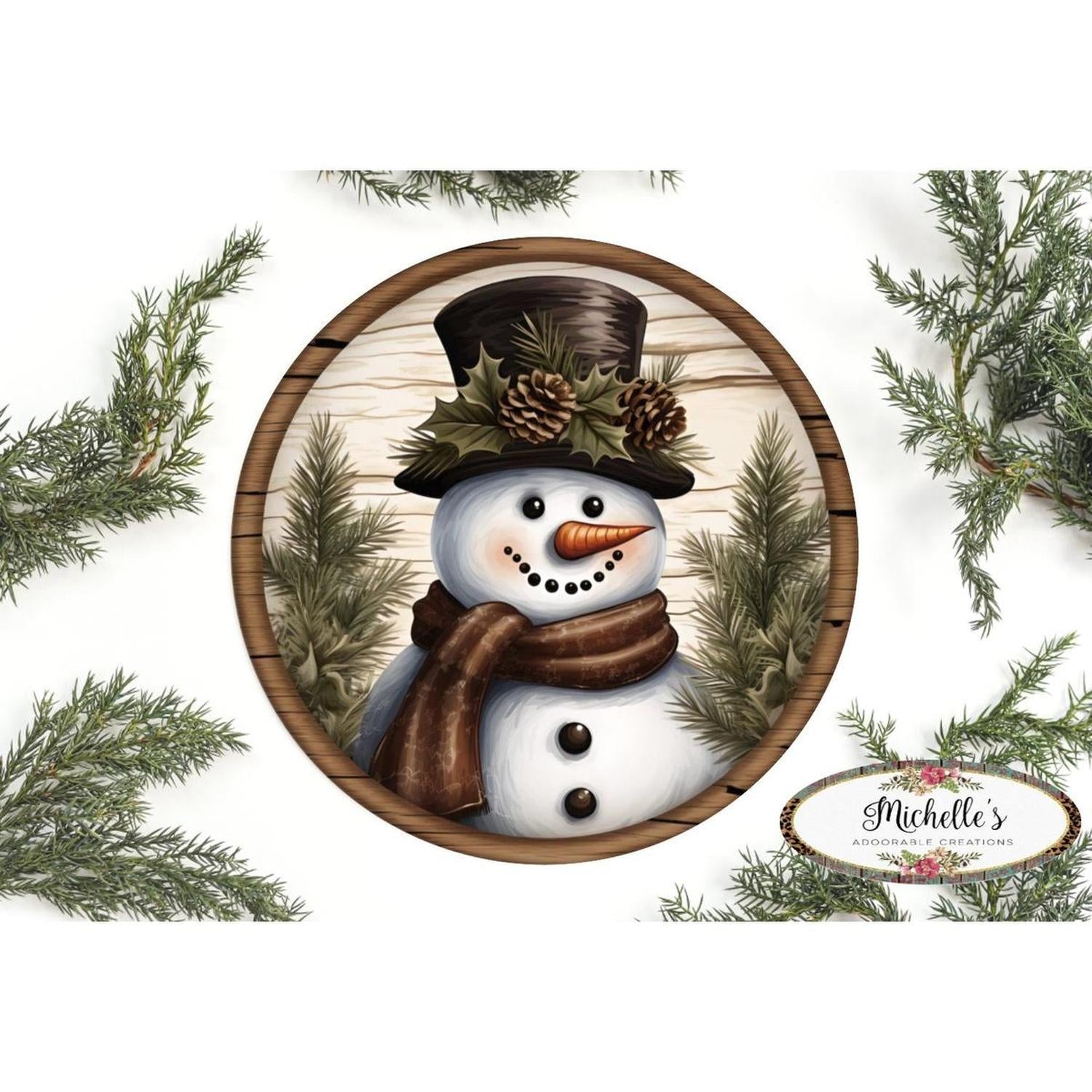 Shop For Rustic Wood Snowman Sign - Wreath Enhancement at Michelle's aDOORable Creations