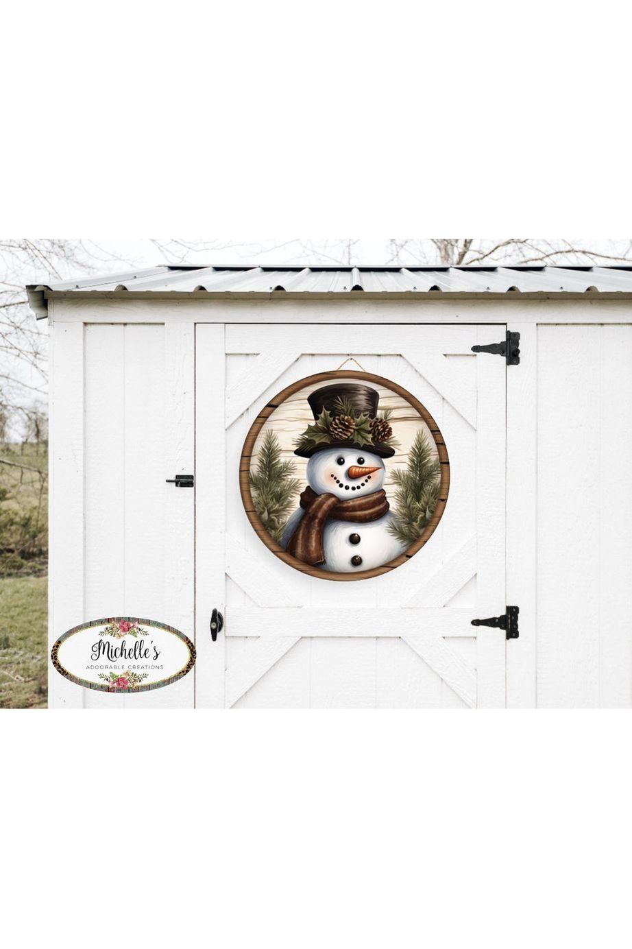 Shop For Rustic Wood Snowman Sign - Wreath Enhancement at Michelle's aDOORable Creations