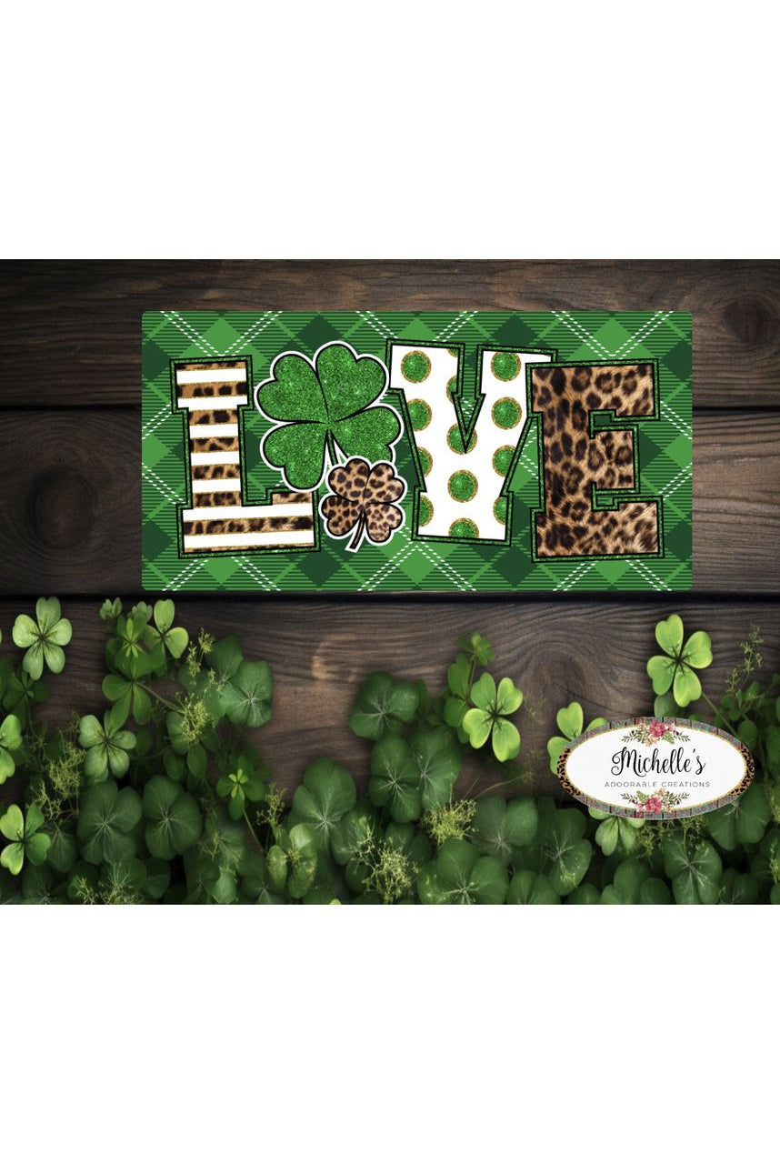Shop For Saint Patrick's Day Leopard Love Sign - Wreath Enhancement