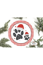 Santa Hat Paws Round Sign - Wreath Enhancement - Michelle's aDOORable Creations - Signature Signs