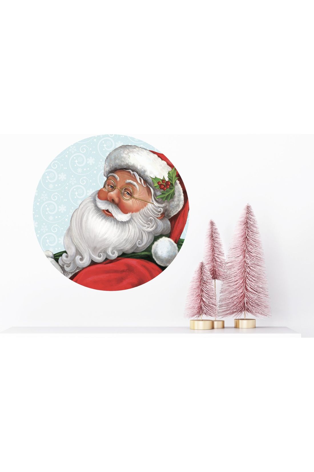 Shop For Santa Round Blue Frost Sign - Wreath Enhancement