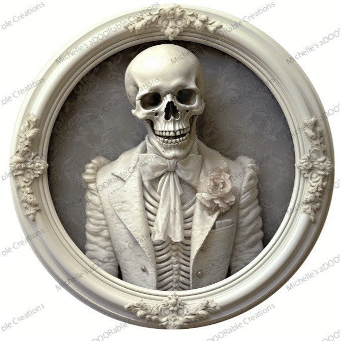 Shop For Skeleton Groom White 3D Sign - Wreath Enhancement at Michelle's aDOORable Creations