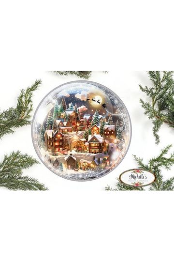 Snowglobe Sleigh Round Sign - Wreath Enhancement - Michelle's aDOORable Creations - Signature Signs
