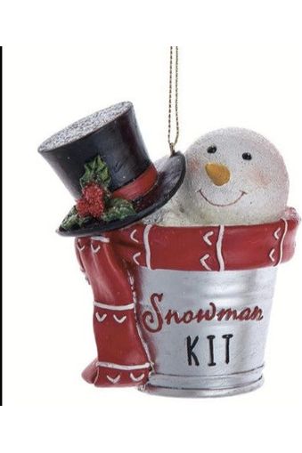 Snowman and Gingerbread In Pail Ornaments - Michelle's aDOORable Creations - Holiday Ornaments