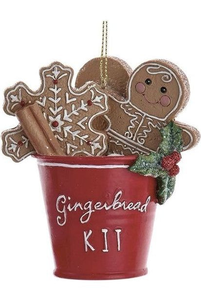 Shop For Snowman and Gingerbread In Pail Ornaments E0853