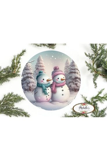 Shop For Snowman Couple Sign - Wreath Enhancement