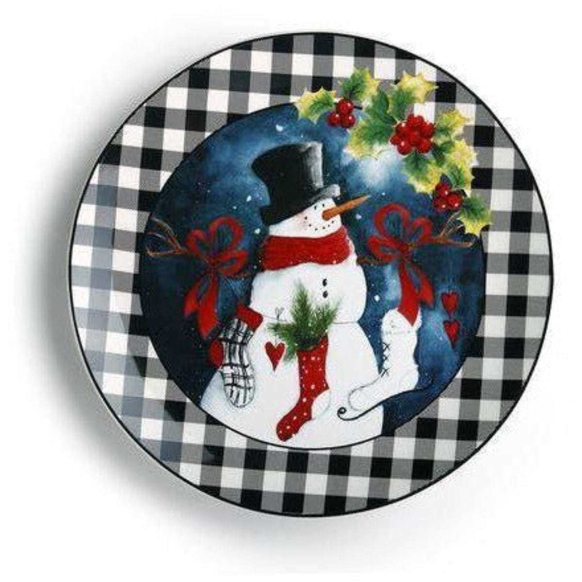 Shop For Snowman with Stockings Platter at Michelle's aDOORable Creations