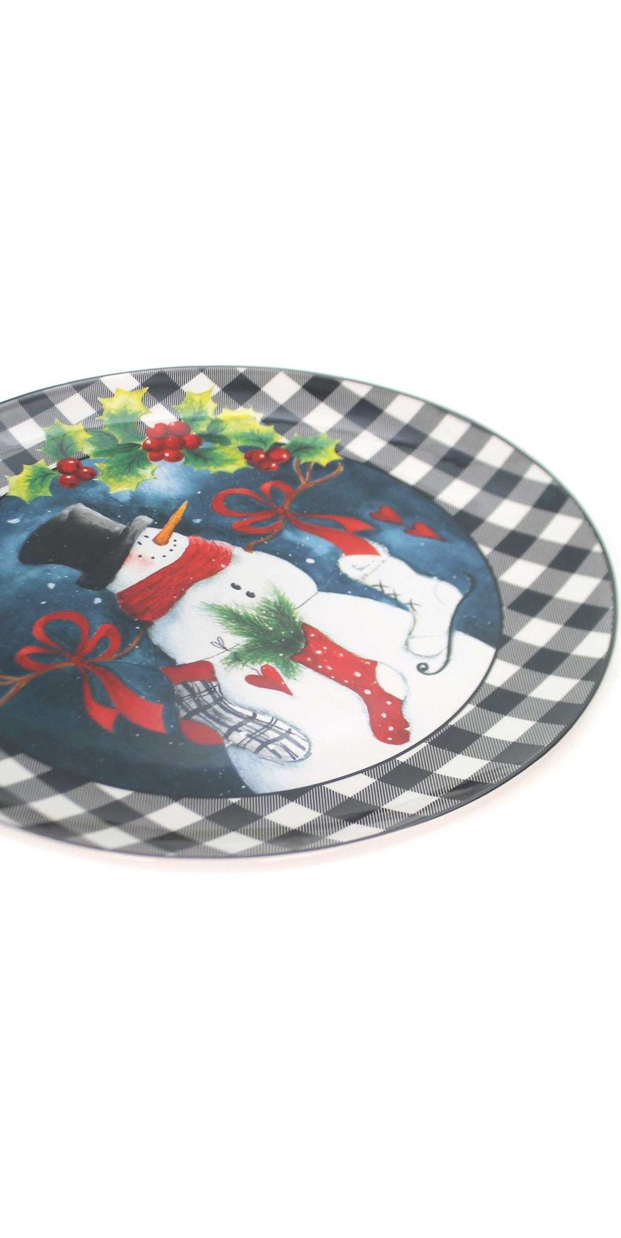 Snowman with Stockings Platter - Michelle's aDOORable Creations - Glass Fusion