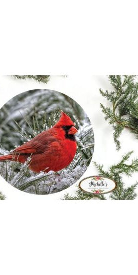 Snowy Branch Cardinal Bird Sign - Wreath Enhancement - Michelle's aDOORable Creations - Signature Signs