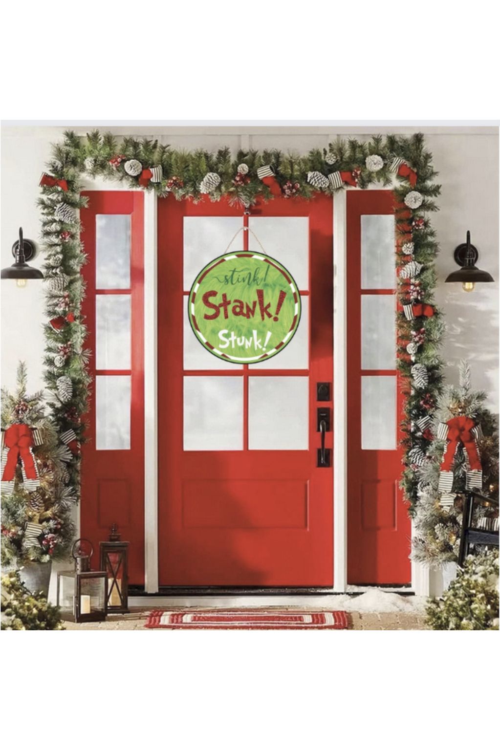 Stink Stank Stunk Christmas Sign - Wreath Enhancement - Michelle's aDOORable Creations - Signature Signs
