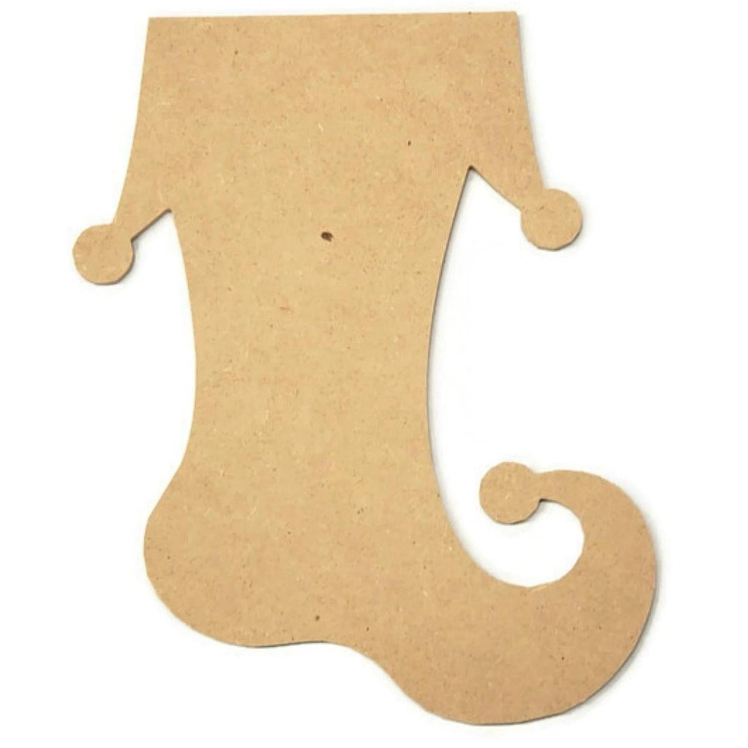 Stocking Shaped Wood Cutout - Unfinished Wood