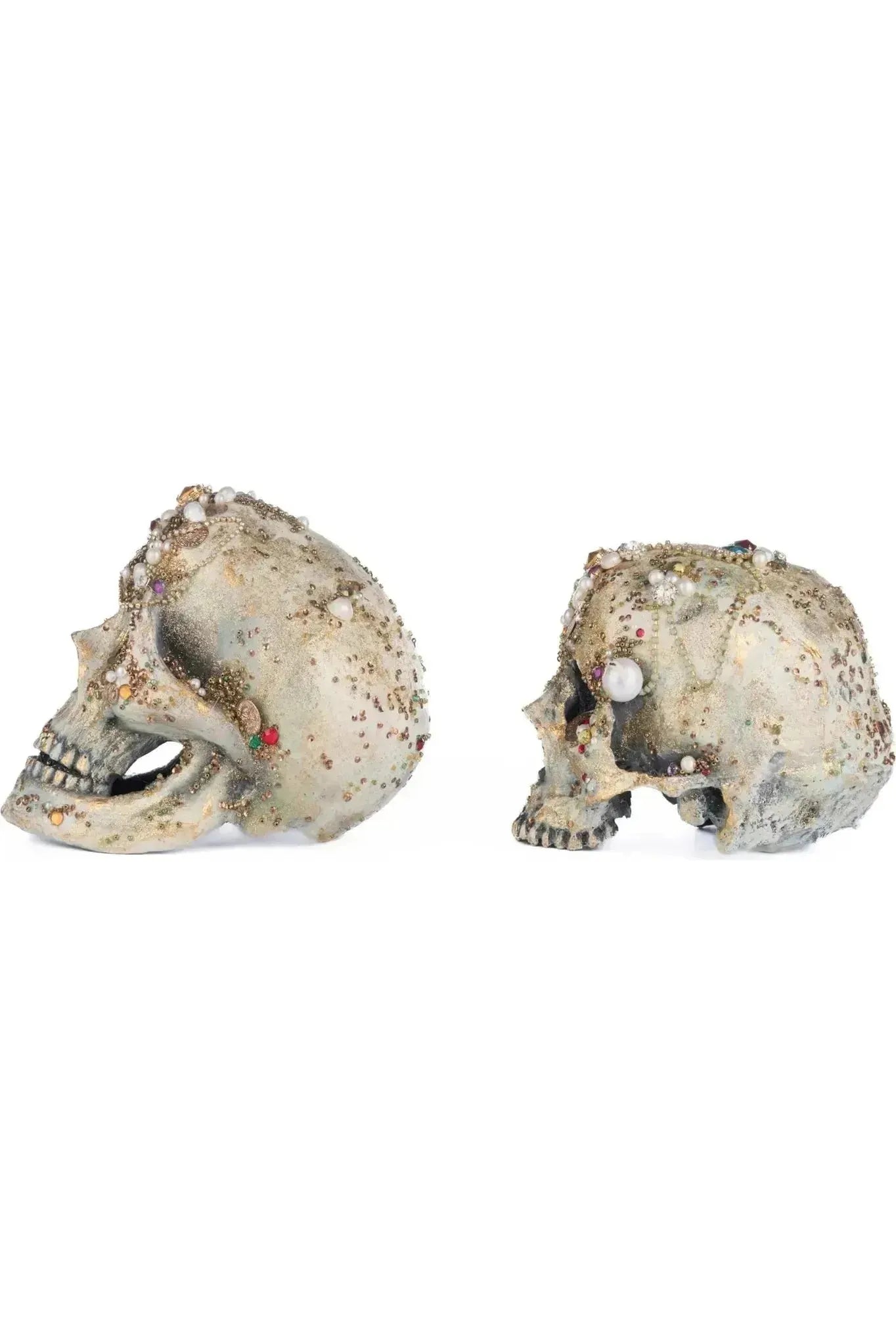 Shop For Tabletop Jewel Encrusted Skulls Set of 2 at Michelle's aDOORable Creations