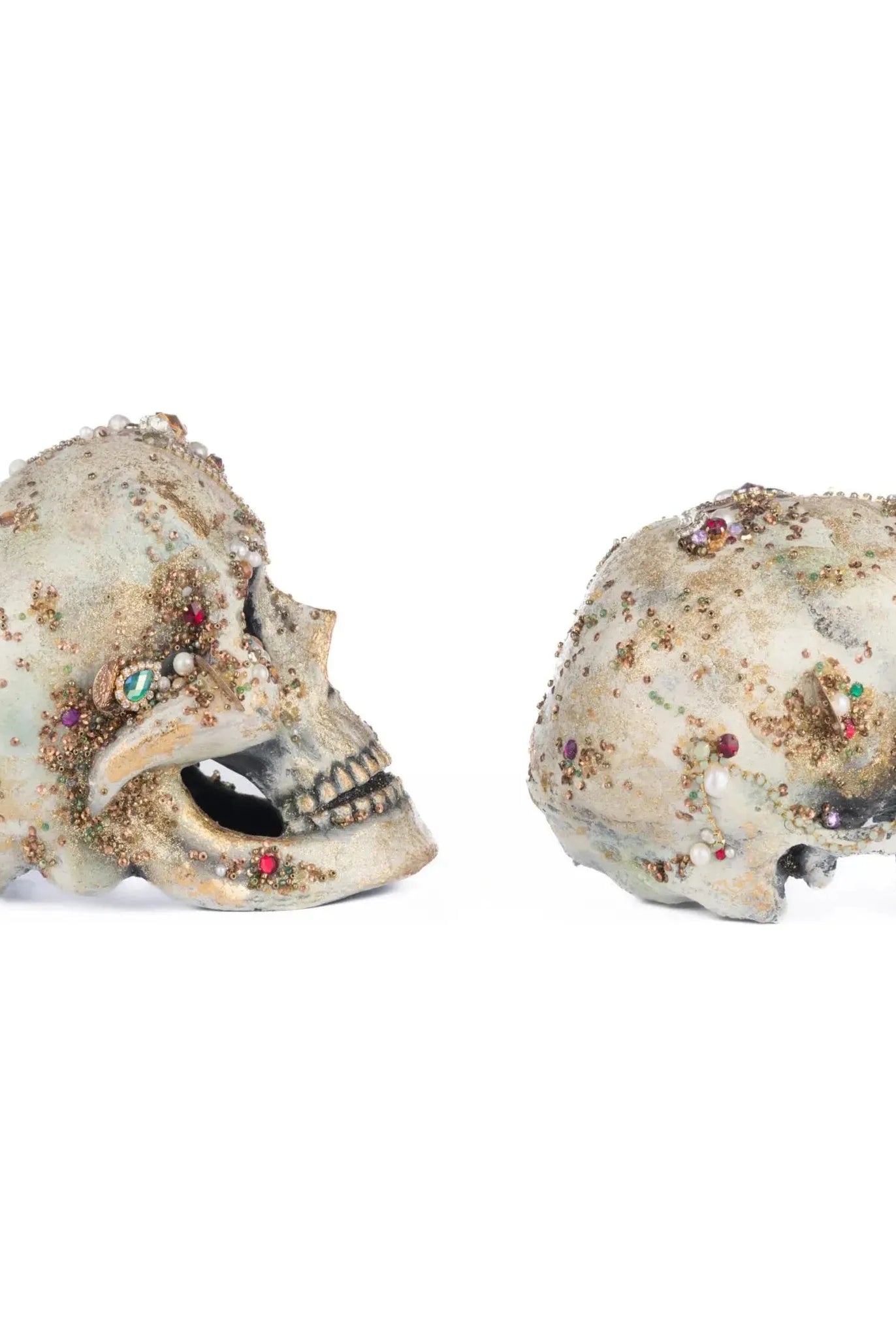 Tabletop Jewel Encrusted Skulls Assortment of 2 - Michelle's aDOORable Creations - Halloween Decor