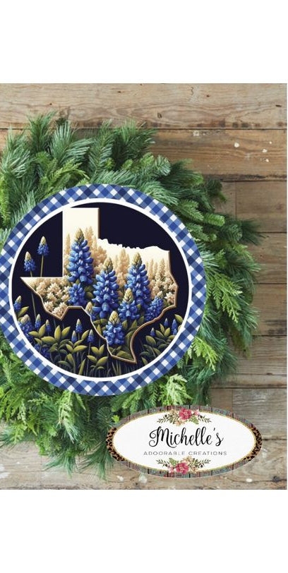 Texas Bluebonnets Round Sign - Michelle's aDOORable Creations - Signature Signs