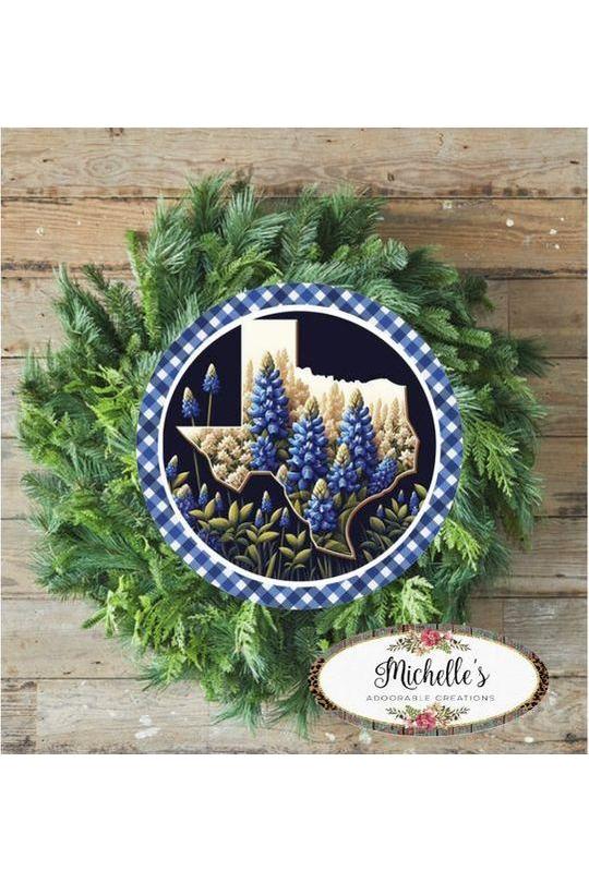 Shop For Texas Bluebonnets Round Sign at Michelle's aDOORable Creations