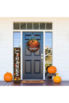Thankful Ornate Orange Teal Pumpkin Sign - Wreath Accent Sign - Michelle's aDOORable Creations - Signature Signs