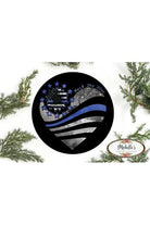Thin Blue Line Heart Support Sign - Wreath Enhancement - Michelle's aDOORable Creations - Signature Signs