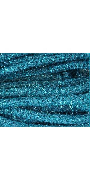 Tinsel Flex Tubing Ribbon: Metallic Turquoise (20 Yards) - Michelle's aDOORable Creations - Tubing