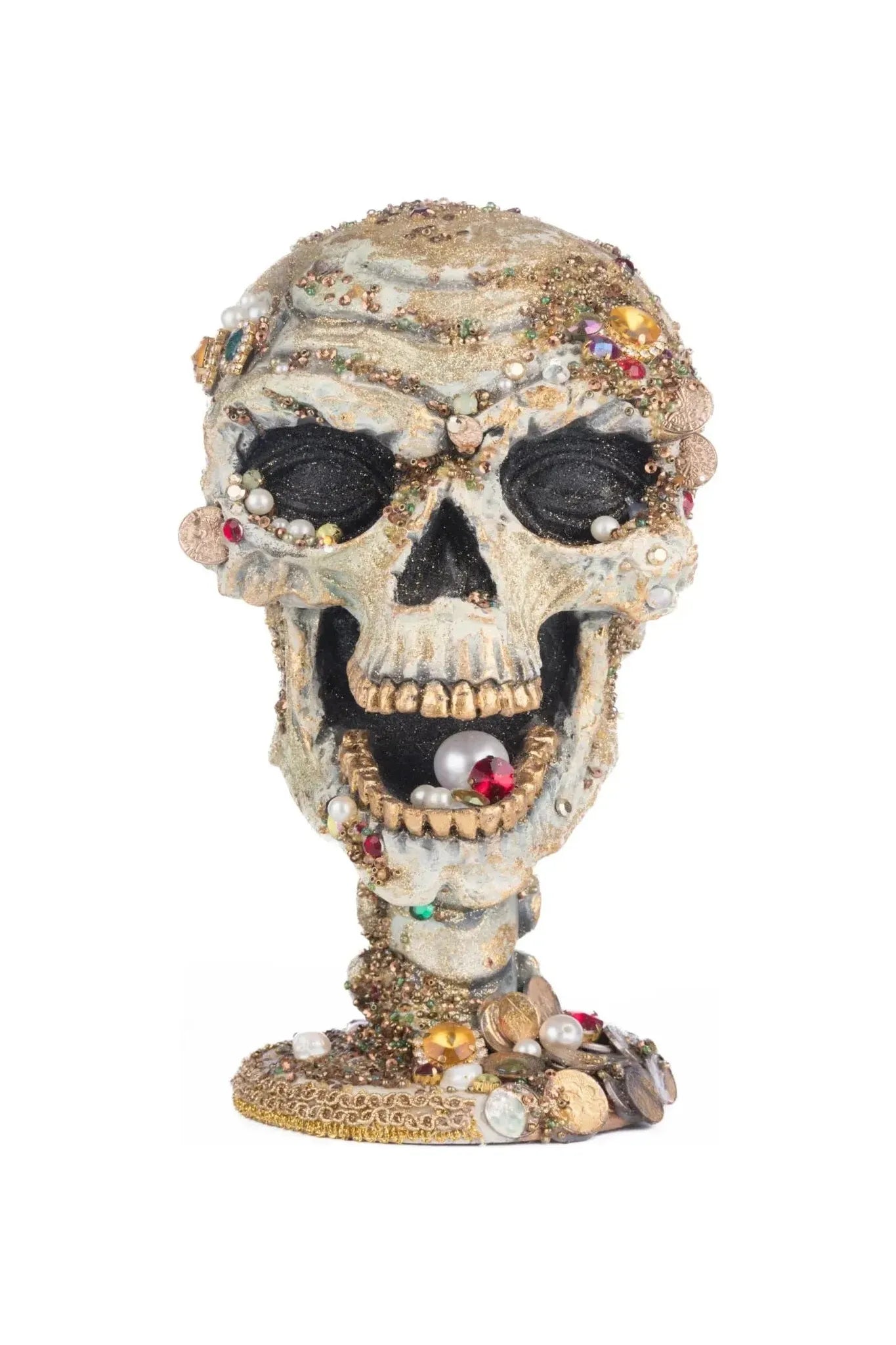 Treacherous Treasure Tall Skull Tabletop - Michelle's aDOORable Creations - Halloween Decor