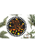 Shop For Trick or Treat Candy Corn Stripe Edge Sign - Wreath Enhancement