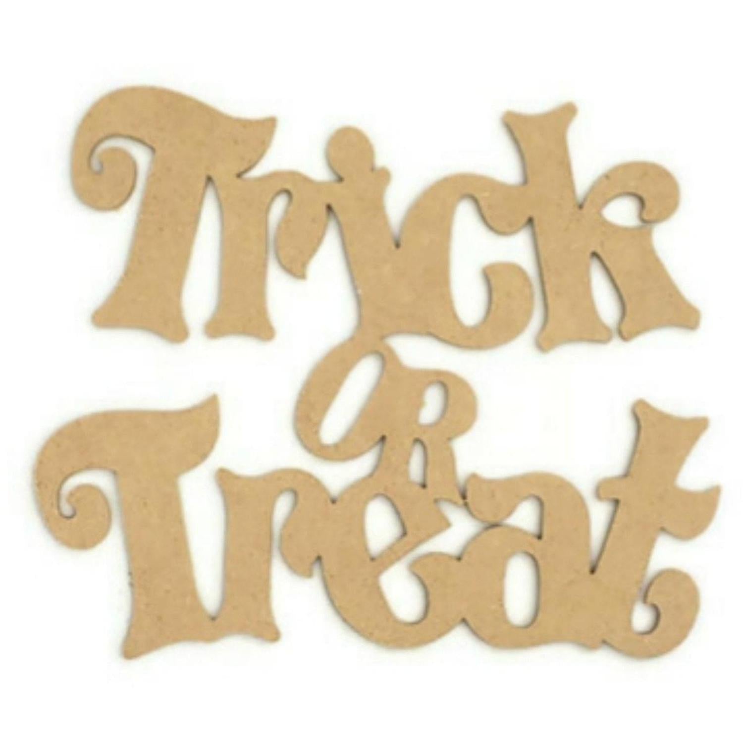 Trick or Treat Script Wood Cutout