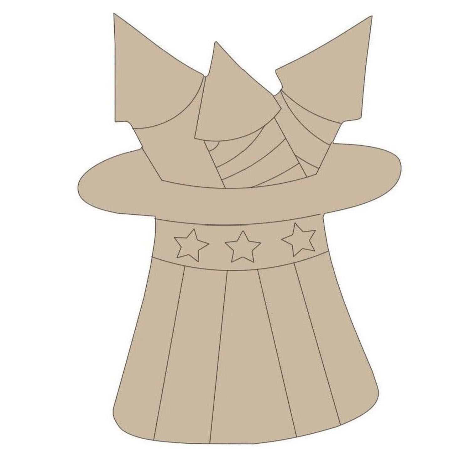 Uncle Sam Hat Fireworks Unfinished Wood Cutout